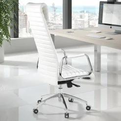 Poltrona ufficio design Tower, poggiatesta, pelle
