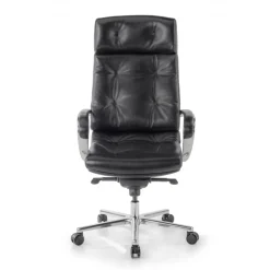 Poltrona ufficio Windsor, pelle naturale, rivestimento trapuntato