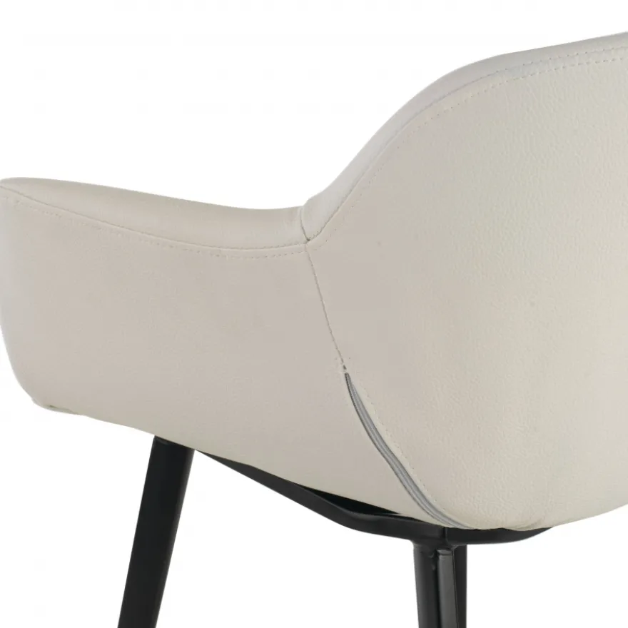 Poltroncina ufficio Ores, Gambe nere, Confortevole, Pelle