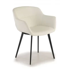Poltroncina ufficio Ores, Gambe nere, Confortevole, Pelle