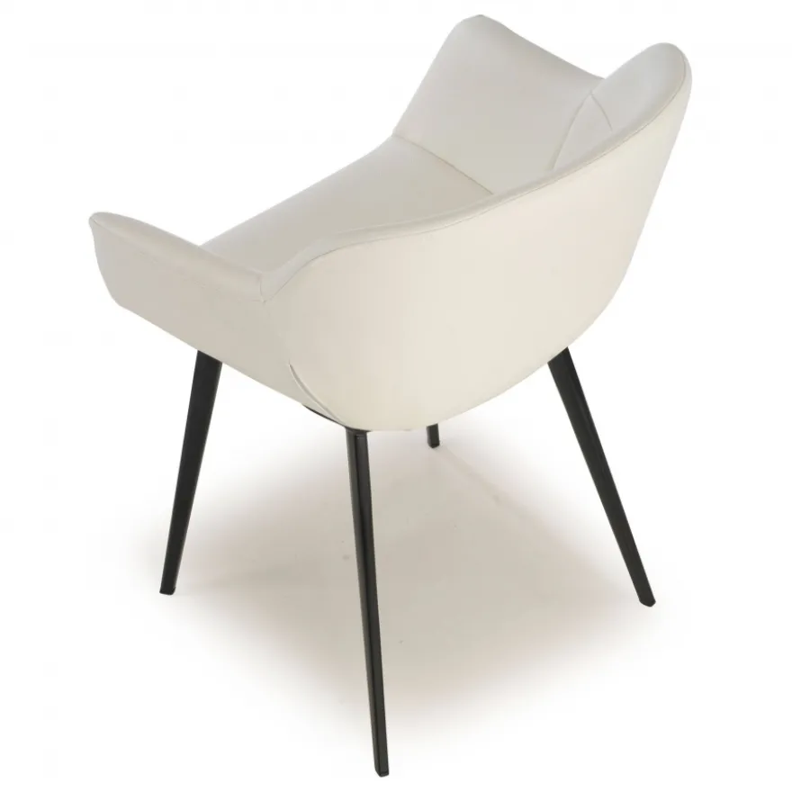 Poltroncina ufficio Ores, Gambe nere, Confortevole, Pelle