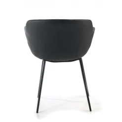 Poltroncina ufficio Ores, Gambe nere, Confortevole, Pelle