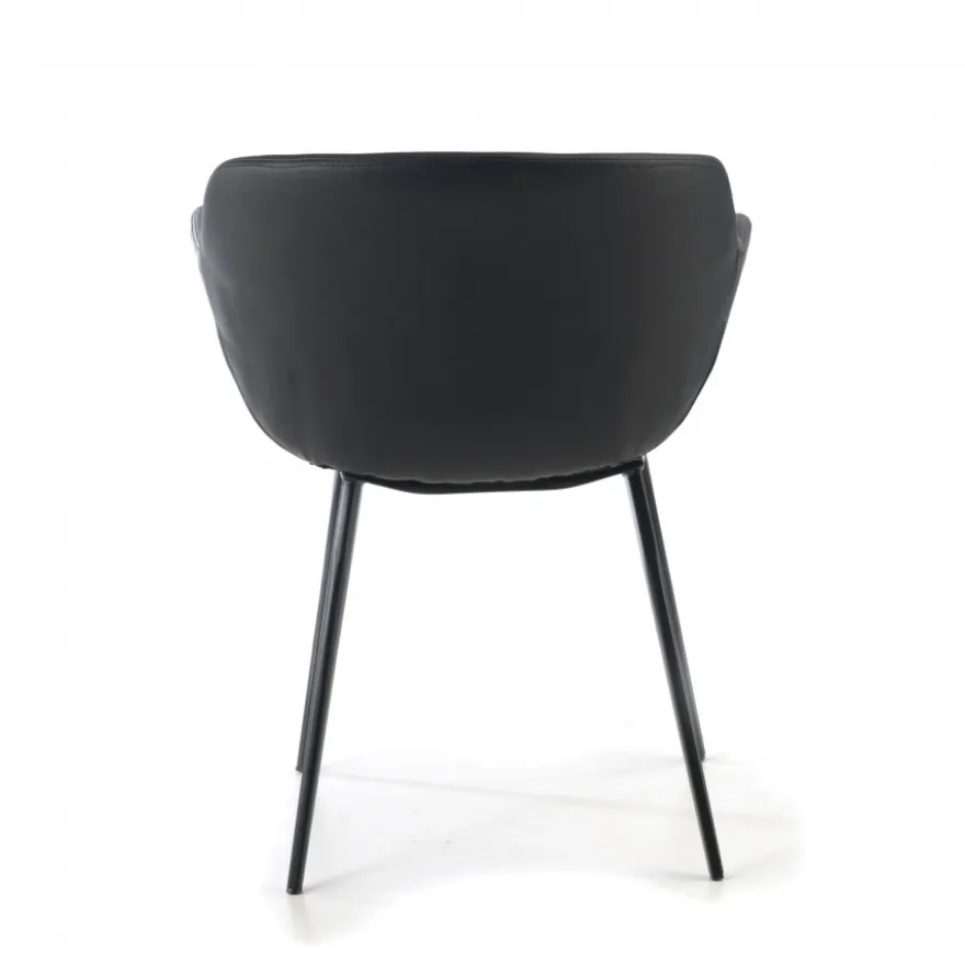 Poltroncina ufficio Ores, Gambe nere, Confortevole, Pelle