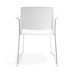 Sedia Conferenza con braccioli Hest, impilabile, struttura a slitta