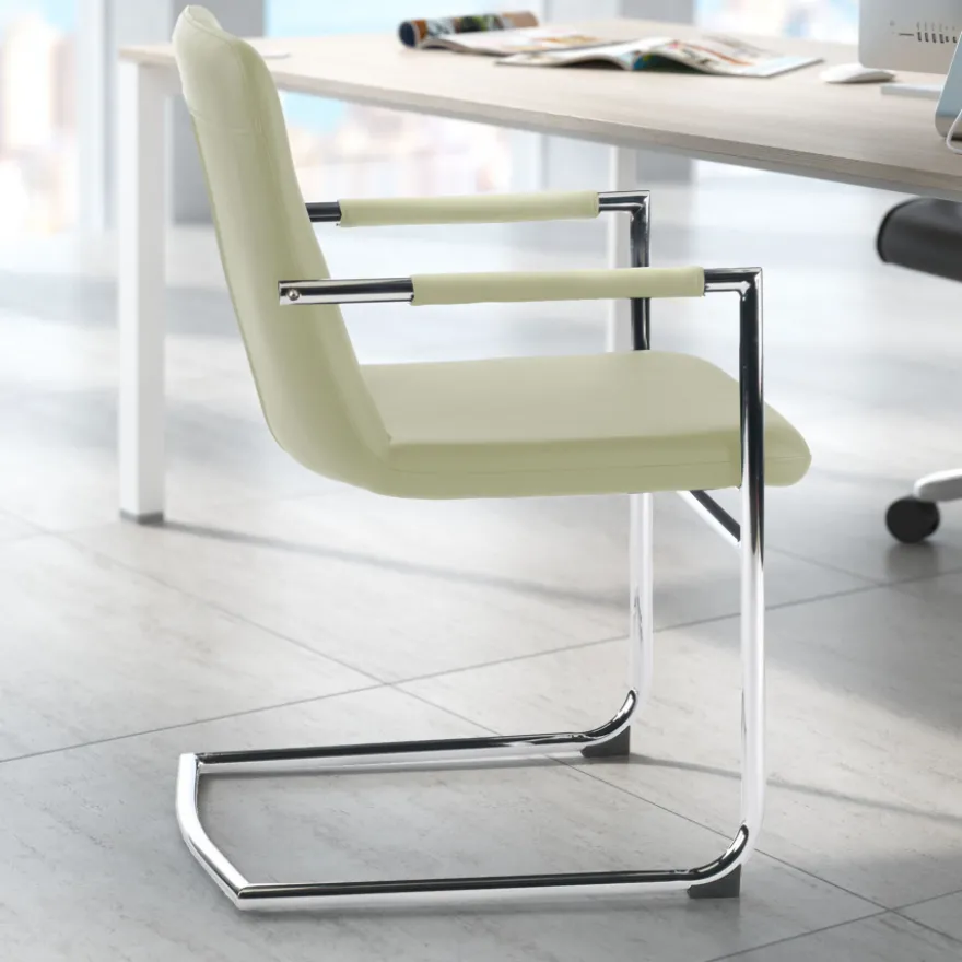 Sedia Conferenza Dallas, schienale ergonomico, slitta