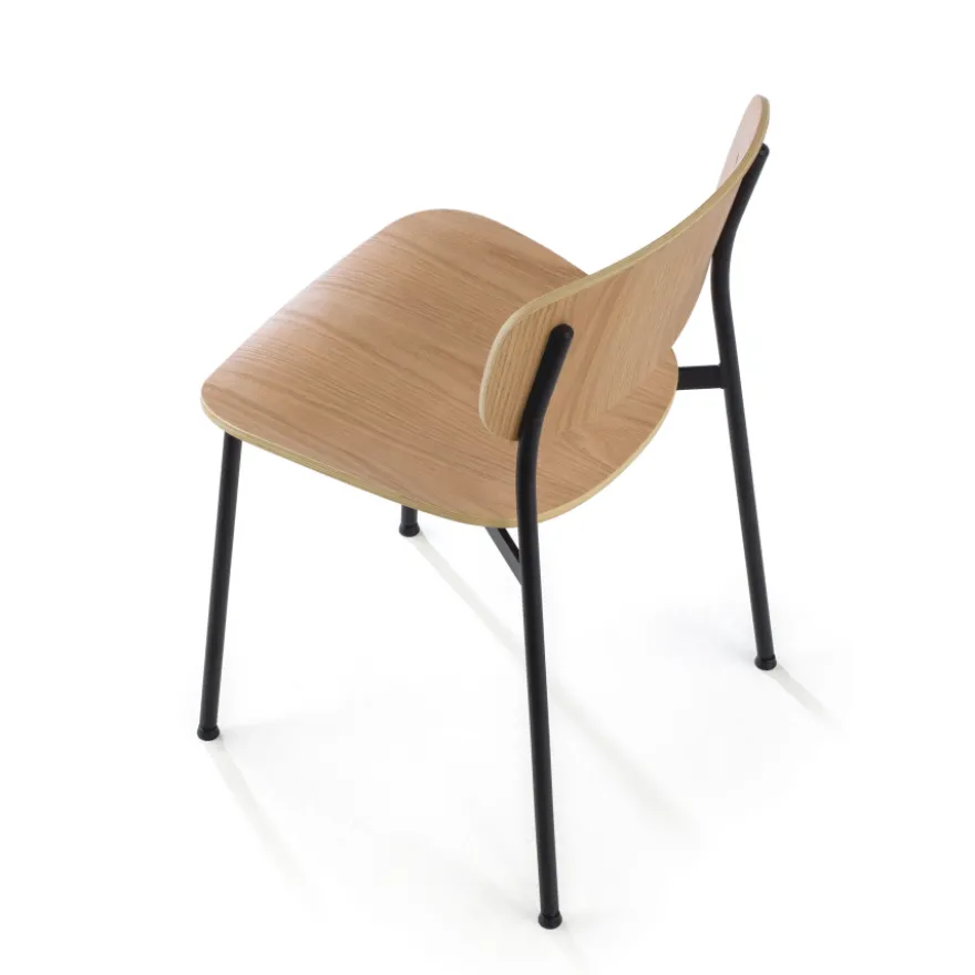 Sedia conferenza moderna stile retrò Numa, in legno
