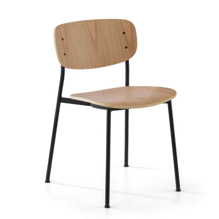 Sedia conferenza moderna stile retrò Numa, in legno