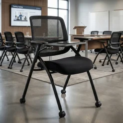 Sedia con ribaltina scrittoio Smart, pieghevole con ruote