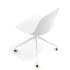 Sedia da riunione Lara con ruote, base in alluminio