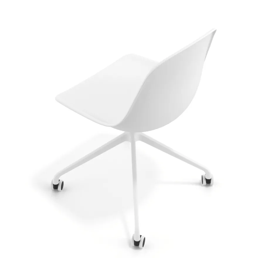 Sedia da riunione Lara con ruote, base in alluminio