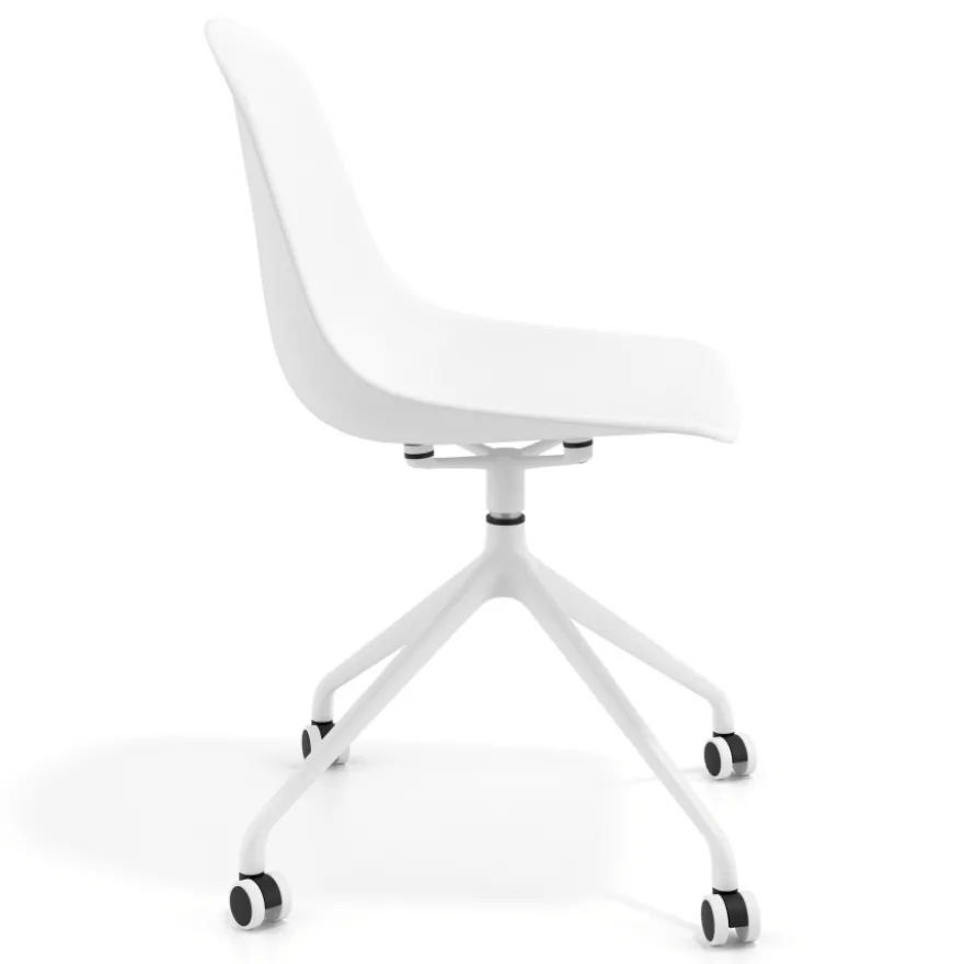 Sedia da riunione Lara con ruote, base in alluminio