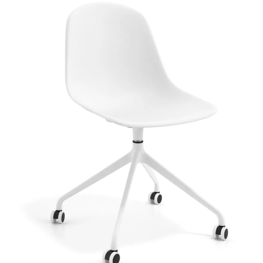 Sedia da riunione Lara con ruote, base in alluminio