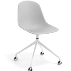 Sedia da riunione Lara con ruote, base in alluminio
