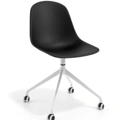 Sedia da riunione Lara con ruote, base in alluminio