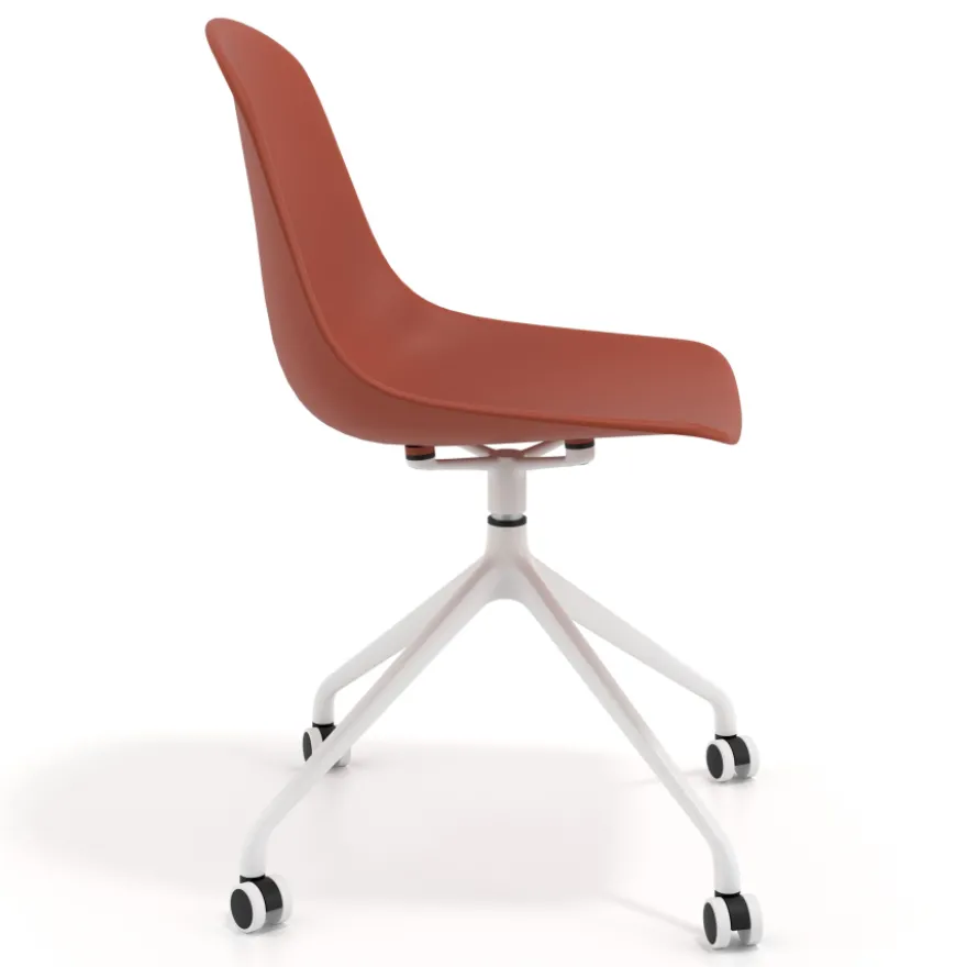 Sedia da riunione Lara con ruote, base in alluminio
