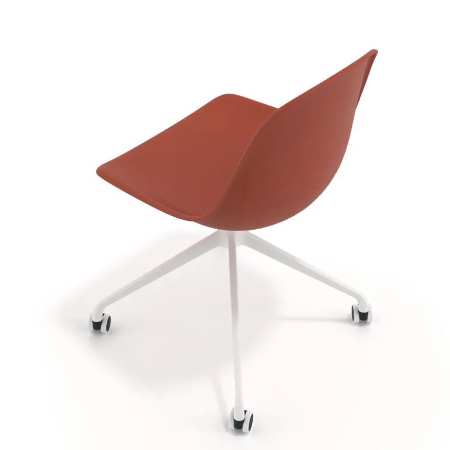 Sedia da riunione Lara con ruote, base in alluminio