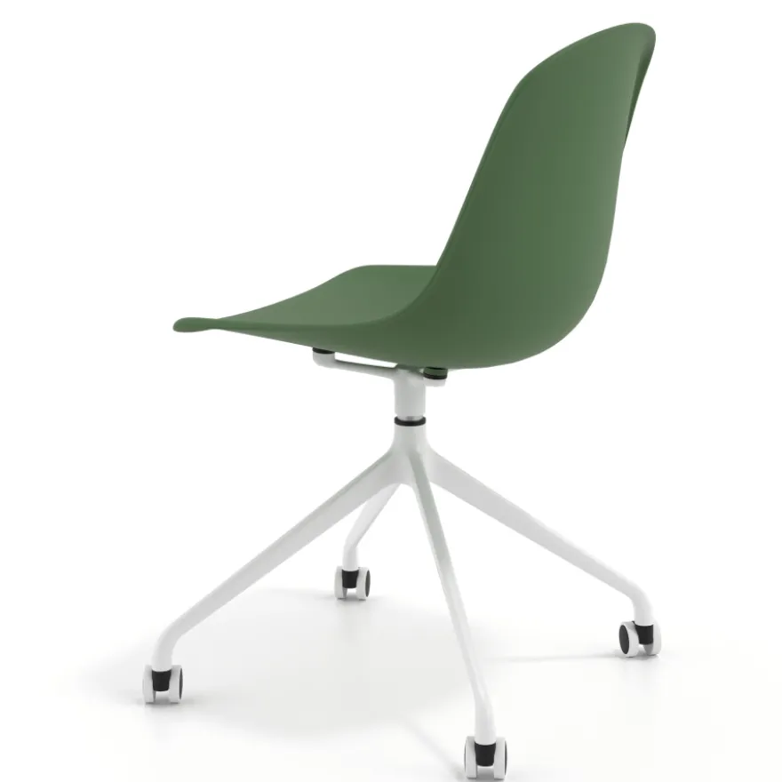 Sedia da riunione Lara con ruote, base in alluminio