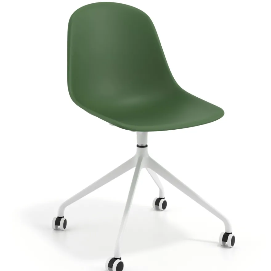 Sedia da riunione Lara con ruote, base in alluminio