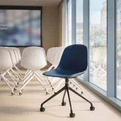 Sedia da riunione Lara con ruote, base in alluminio