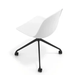 Sedia da riunione Lara con ruote, base in alluminio