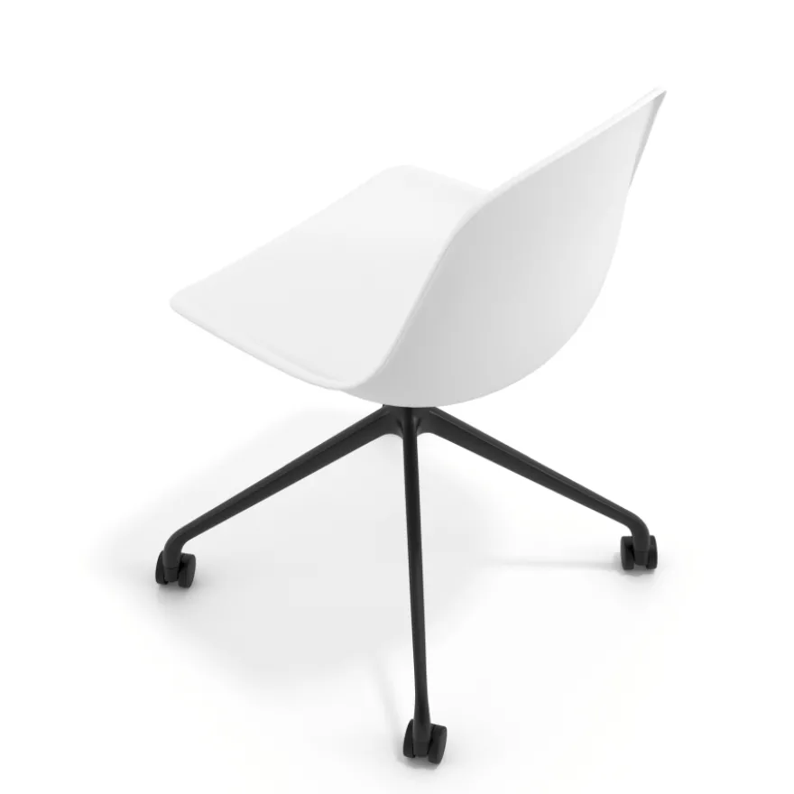 Sedia da riunione Lara con ruote, base in alluminio