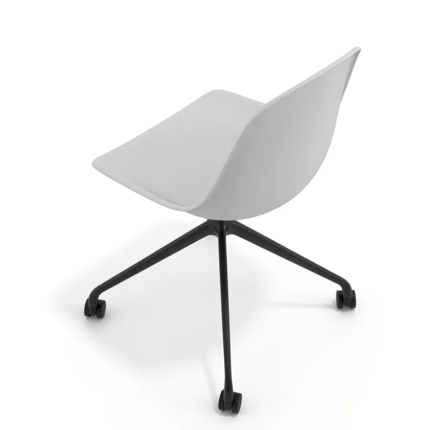Sedia da riunione Lara con ruote, base in alluminio