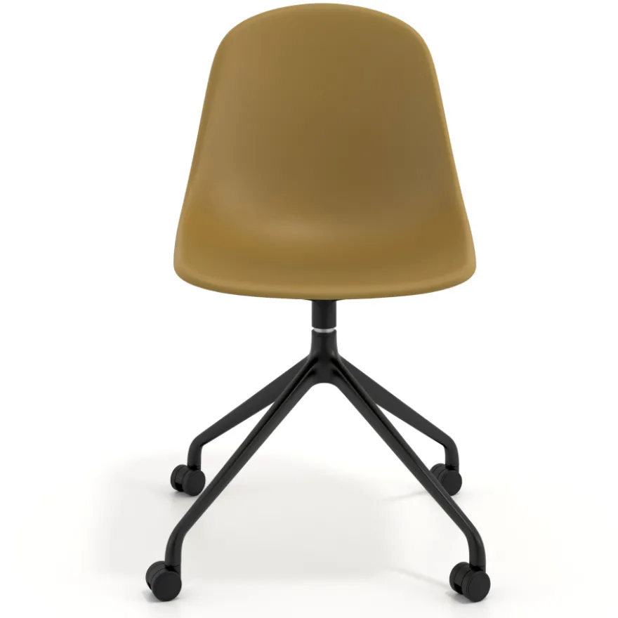Sedia da riunione Lara con ruote, base in alluminio