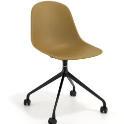 Sedia da riunione Lara con ruote, base in alluminio