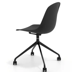 Sedia da riunione Lara con ruote, base in alluminio