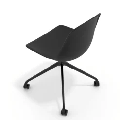 Sedia da riunione Lara con ruote, base in alluminio