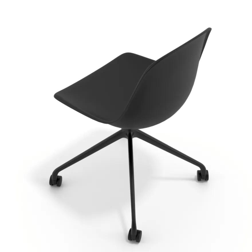 Sedia da riunione Lara con ruote, base in alluminio