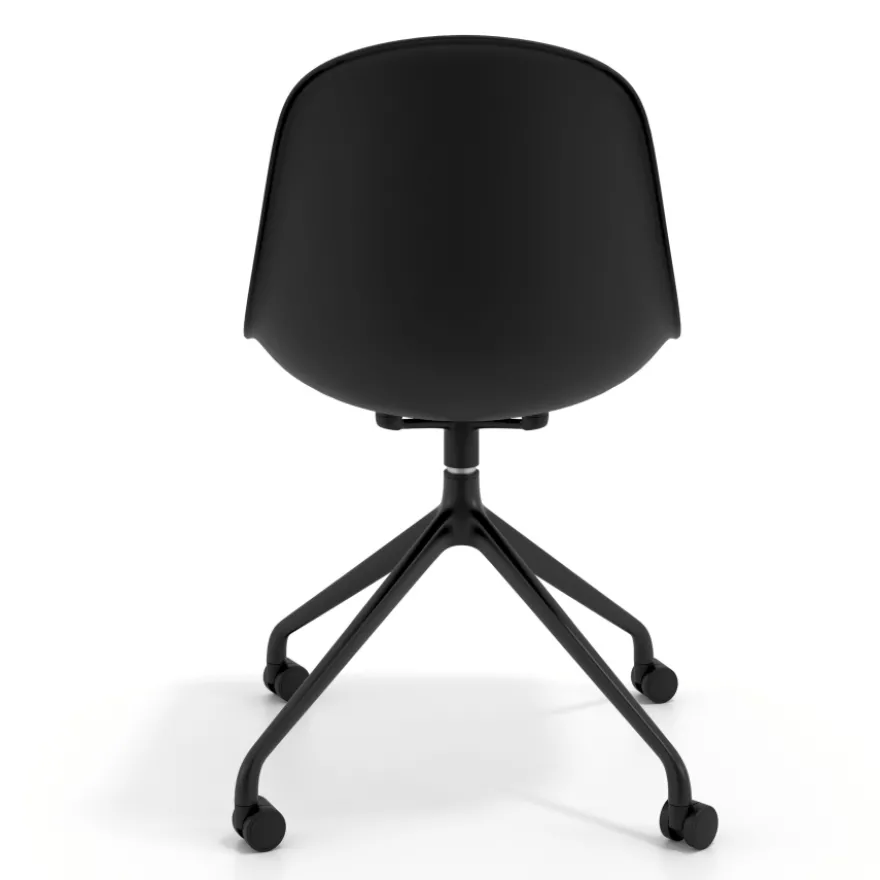 Sedia da riunione Lara con ruote, base in alluminio