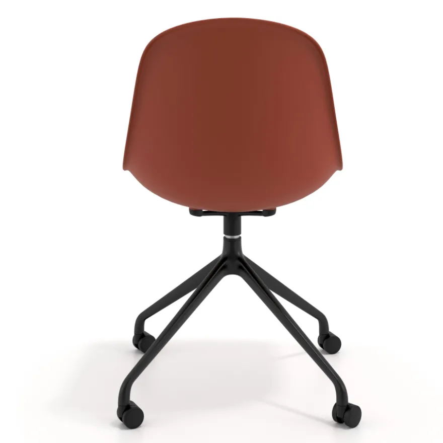 Sedia da riunione Lara con ruote, base in alluminio