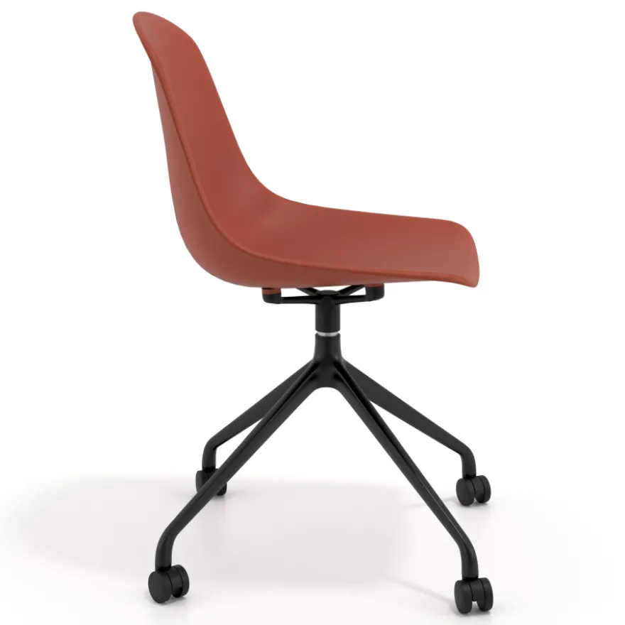 Sedia da riunione Lara con ruote, base in alluminio