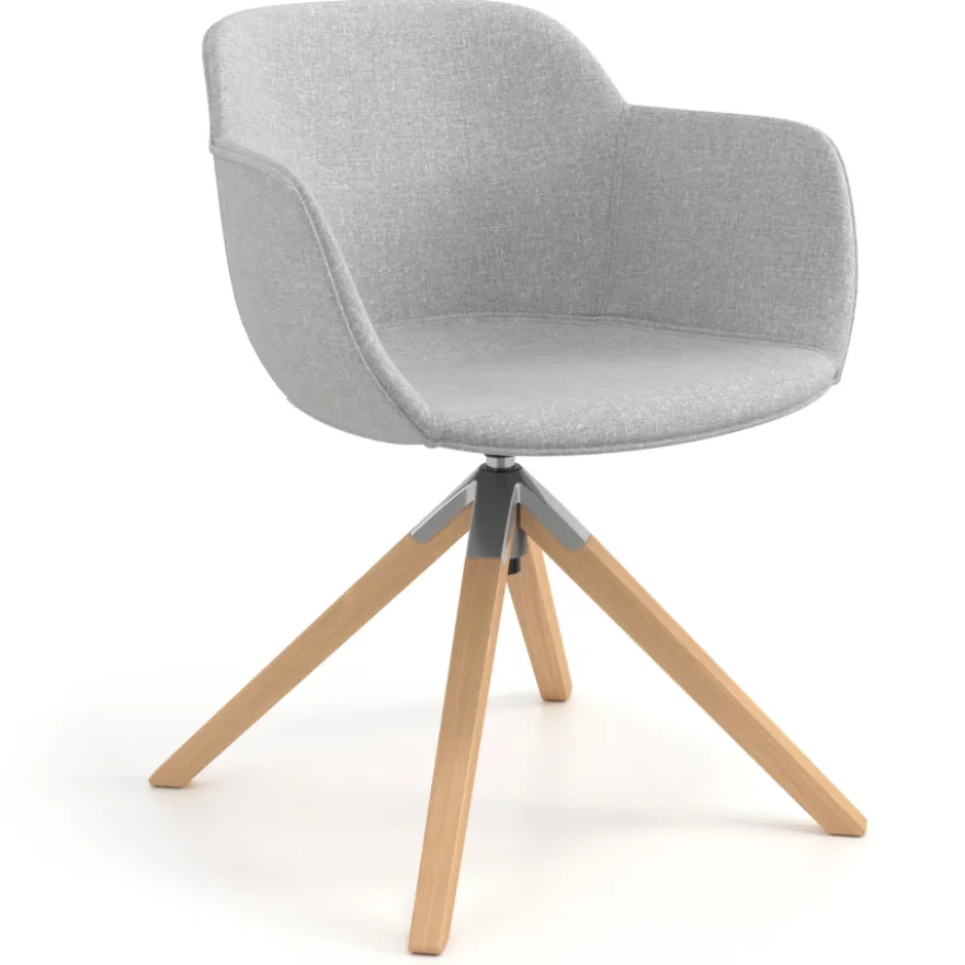 Sedia da Riunione Laure, Gambe in legno, Alta qualità, Imbottita