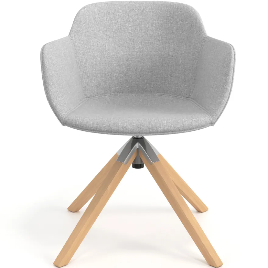 Sedia da Riunione Laure, Gambe in legno, Alta qualità, Imbottita