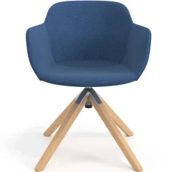 Sedia da Riunione Laure, Gambe in legno, Alta qualità, Imbottita