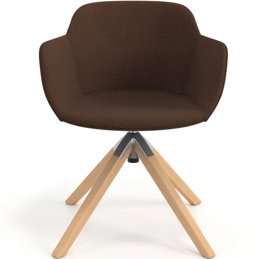 Sedia da Riunione Laure, Gambe in legno, Alta qualità, Imbottita