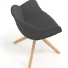 Sedia da Riunione Laure, Gambe in legno, Alta qualità, Imbottita