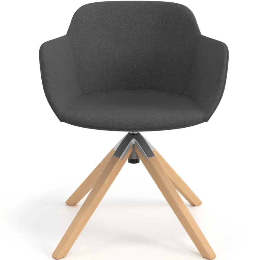 Sedia da Riunione Laure, Gambe in legno, Alta qualità, Imbottita