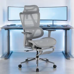 Sedia da scrivania ergonomica Sion con poggiapiedi estraibile