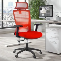 Sedia da Scrivania Tesla, poggiatesta, supporto lombare, rete