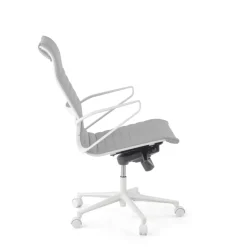 Sedia da ufficio design Cagliari, struttura bianca, schienale alto, ecopelle
