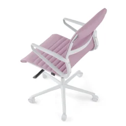 Sedia da ufficio Design Cagliari, struttura bianca, schienale basso, ecopelle