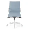 Sedia da ufficio Design Cagliari, struttura bianca, schienale basso, ecopelle