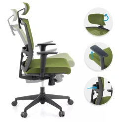 Sedia da ufficio ergonomica Akira con poggiatesta