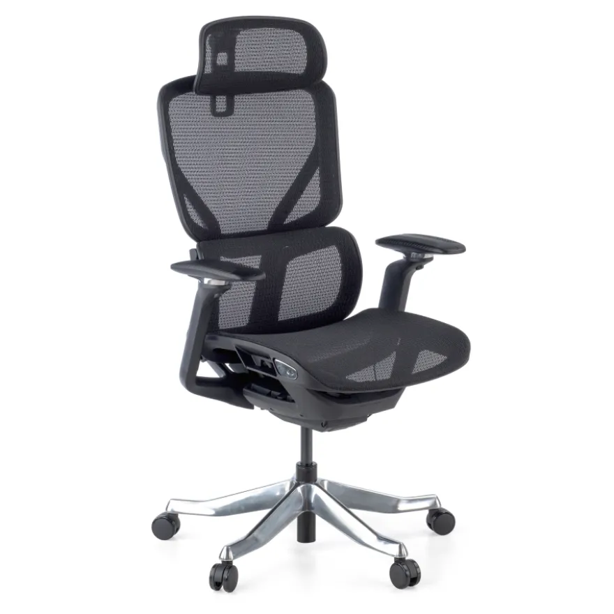 Sedia da Ufficio Ergonomica AeroFit, Alte Prestazioni, Struttura Nera