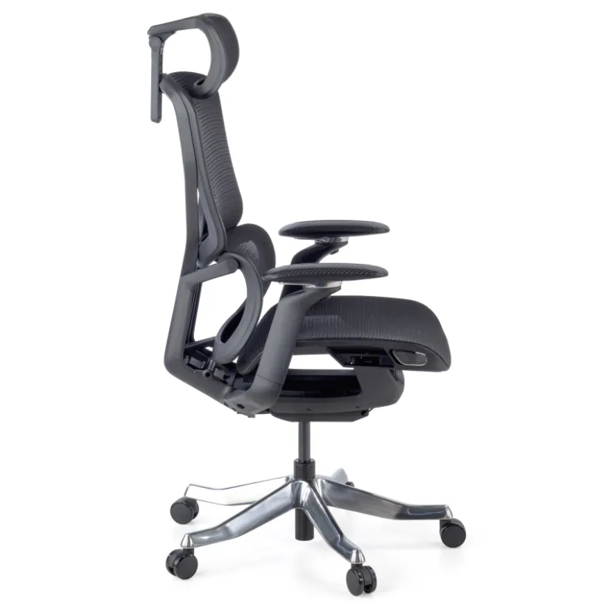 Sedia da Ufficio Ergonomica AeroFit, Alte Prestazioni, Struttura Nera