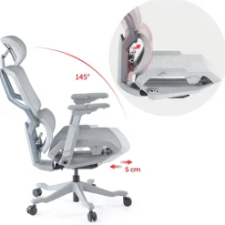 Sedia da ufficio ergonomica AeroMax white con doppio supporto lombare