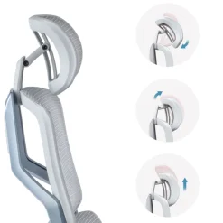 Sedia da ufficio ergonomica AeroMax white con doppio supporto lombare